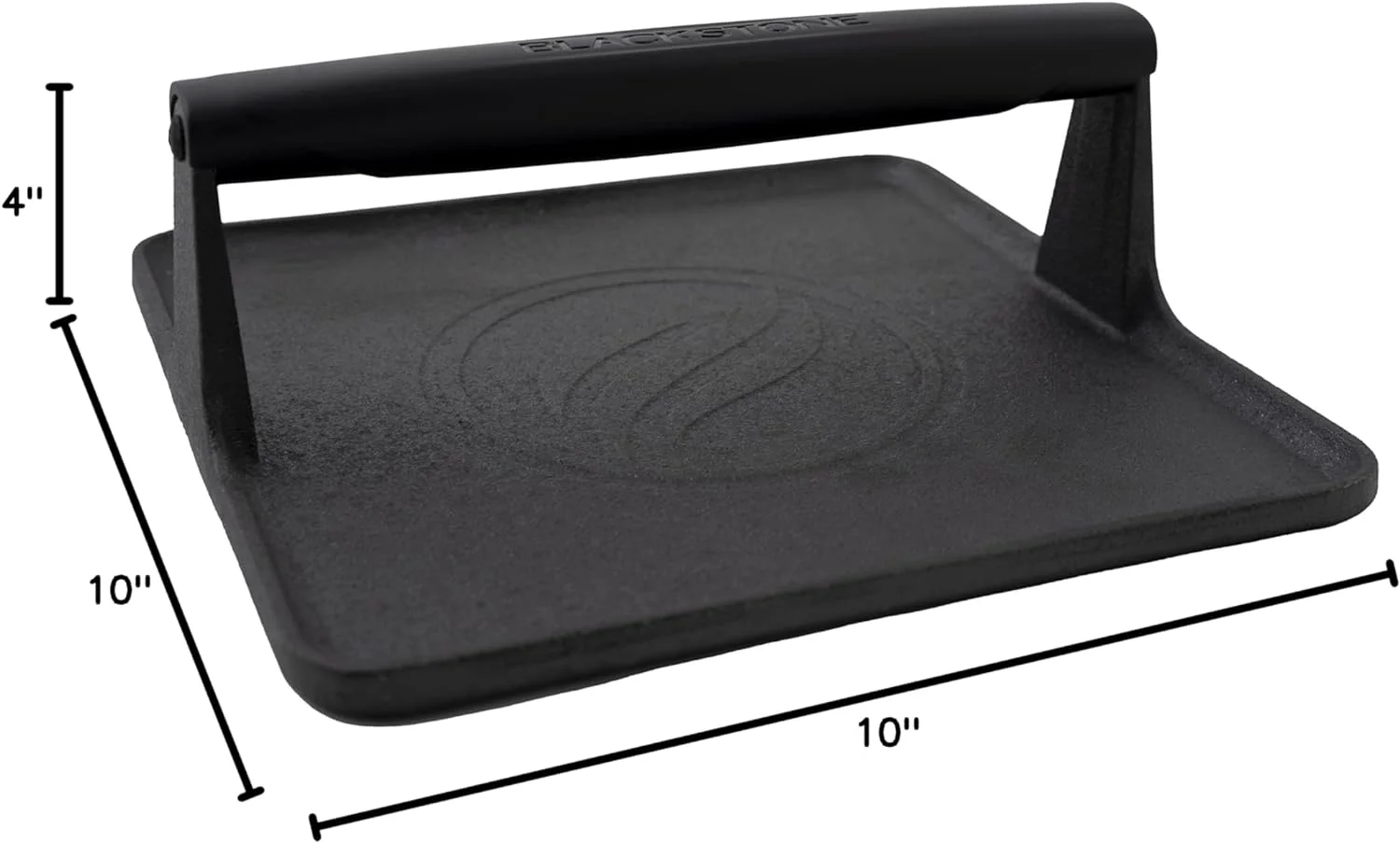 Blackstone 10” Cast Iron Griddle Press with Non-Slip Rubber Handle
