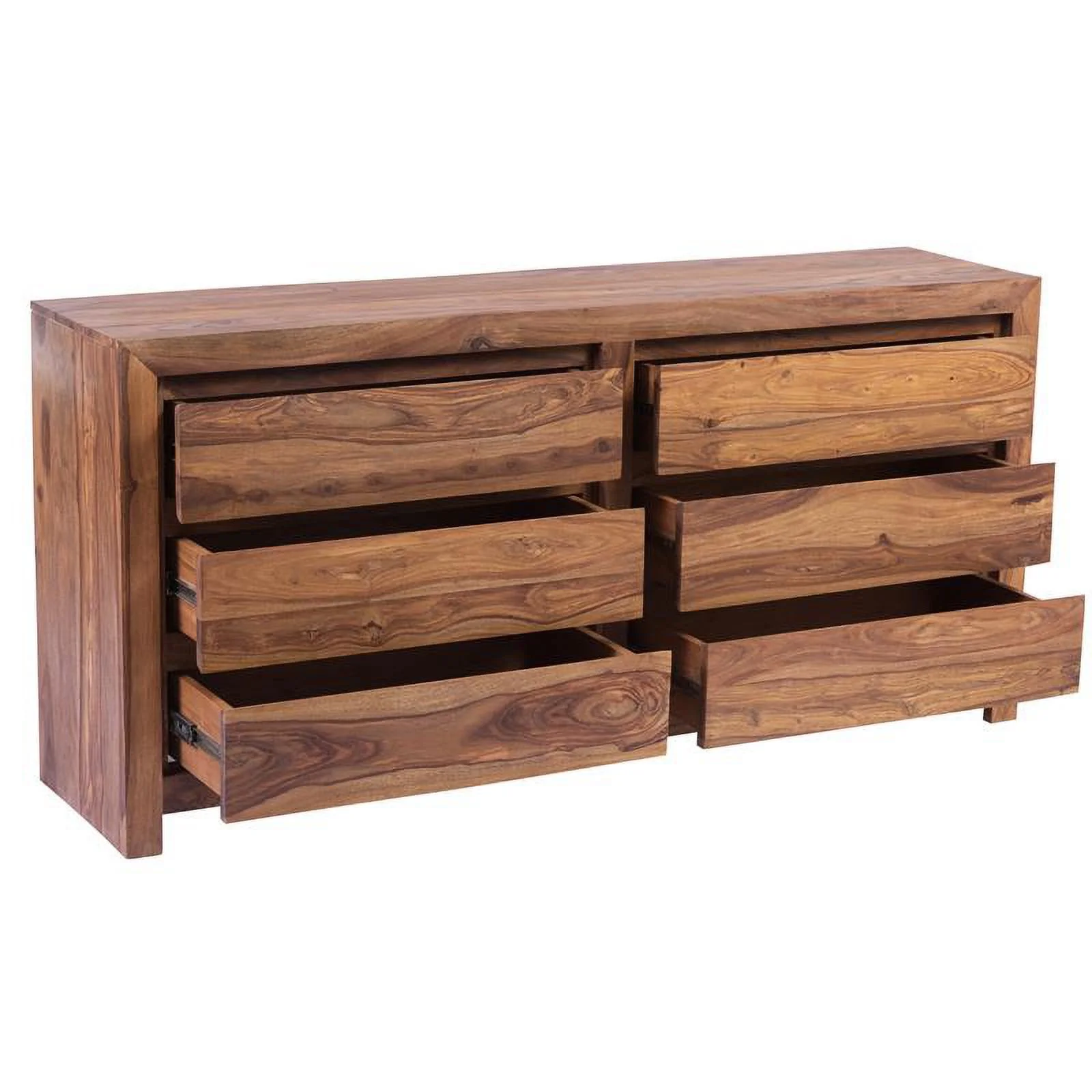 Urban Mid-Century Modern Sheesham Wood Bedroom Dresser - Natural