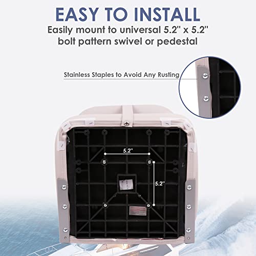 Deckpro Angler Low Back Boat Seat, Fold-Down Fishing Boat Seat Grey/Blue