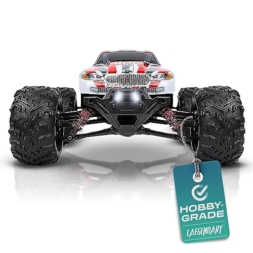LAEGENDARY Remote Control Car, Hobby Grade RC Car 1:10 Scale Brushed Motor with Two Batteries, 4x4 Off-Road RC Truck, Fast RC Cars for Adults, RC Cars, Remote Control Truck