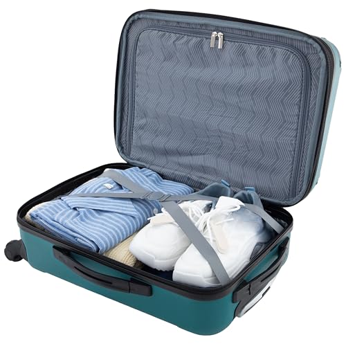 Travelers Club Chicago Hardside Expandable Spinner Luggage, Teal, 20