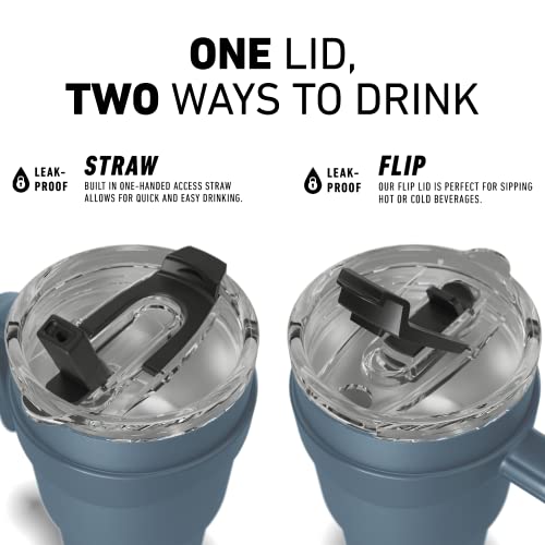 Hydrapeak Roadster 40oz Stainless Steel Tumbler Double Wall Vacuum Insulated Water Bottle With Handle And 2 in 1 Straw Lid (Aqua)