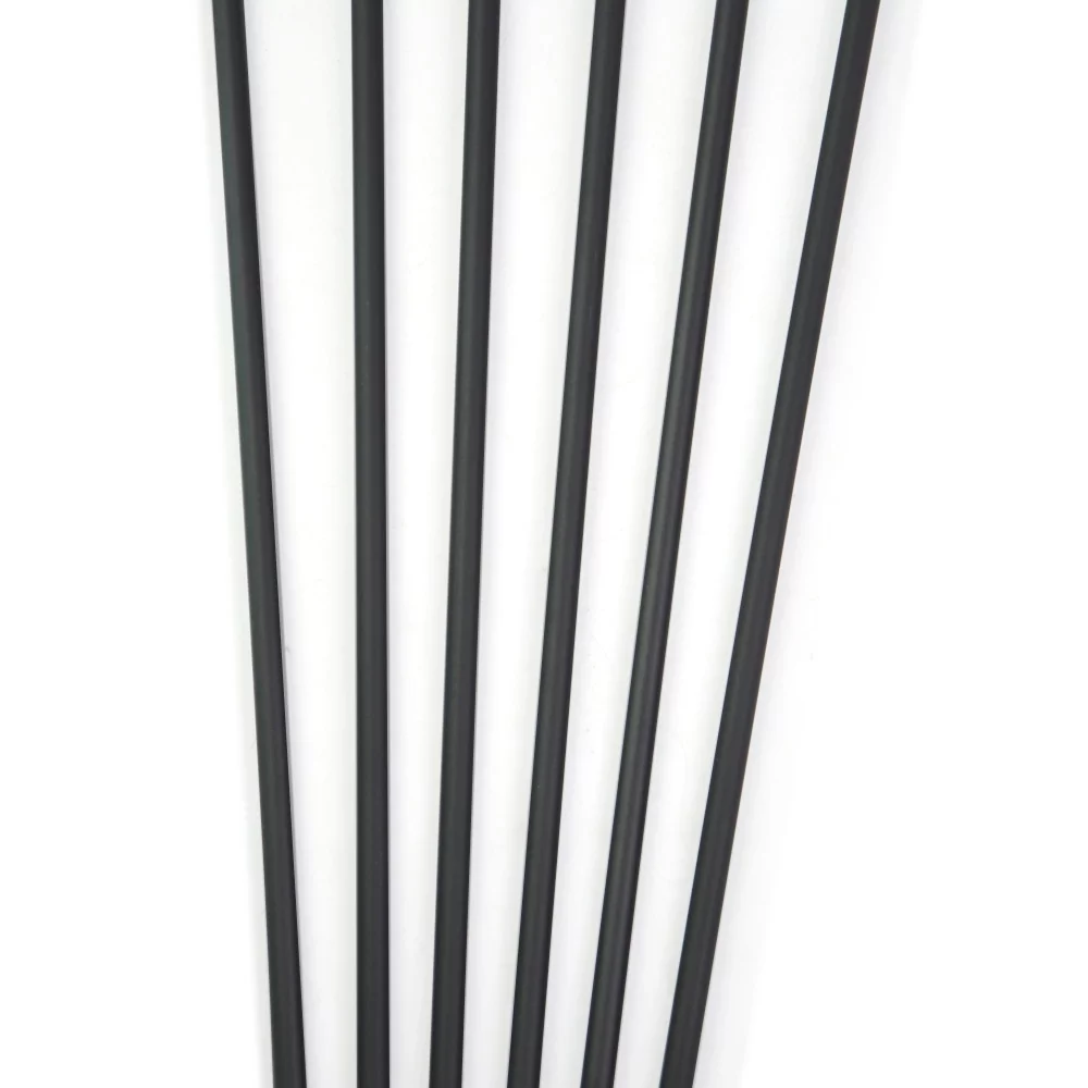 AME 32 inch Hunting Arrow 500 Spine Mixed Carbon Target Practice with 3inch Rubber Feather（Pack of 12）