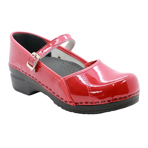 BJORK Swedish Comfort Women's Marcella Mary Jane Leather Clogs