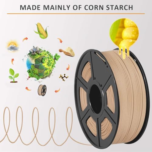 SUNLU Real Wood Fiber PLA Filament, Neatly Wound 1.75mm Dimensional Accuracy +/- 0.03mm, Fit Most FDM 3D Printers, 4kg in Total, 1kg per Spool, 4 Pack,（Wood+Fiber Cherry+Fiber Maple+Fiber Walnut）