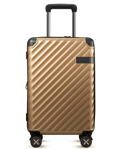 LUGGEX Luggage with Spinner Wheels, Polycarbonate Expandable Hard Shell Suitcase, Carry On 20 Inch, Charcoal Metallic