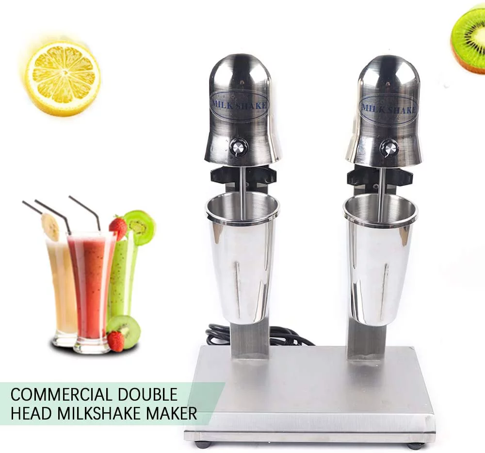 OUKANING 560W Commercial Double Head Milkshake Maker Shaker Drink Mixer Blender 2 Speed