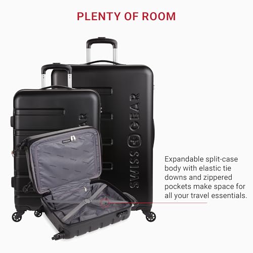 SwissGear 7366 Hardside Expandable Luggage with Spinner Wheels, White, Carry-On 19-Inch