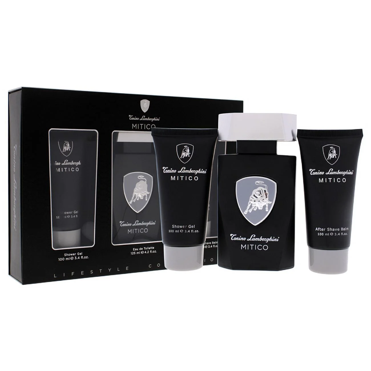 Mitico by Tonino Lamborghini for Men - 3 Pc Gift Set 4.2oz EDT Spray, 3.4oz Shower Gel, 3.4oz After Shave Balm