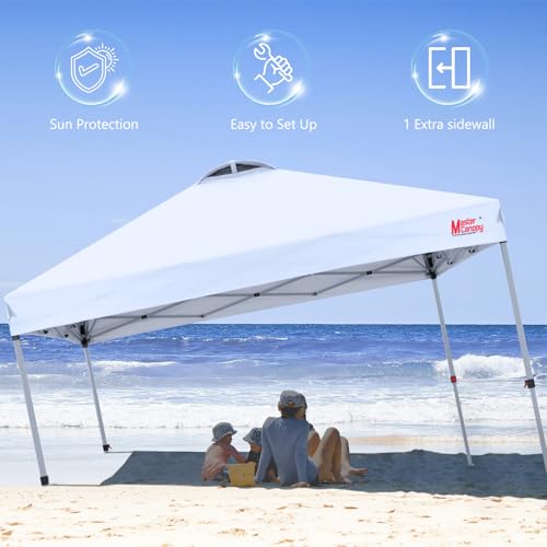 MASTERCANOPY Durable Pop-up Canopy Tent with 1 Sidewall (10'x10',White)