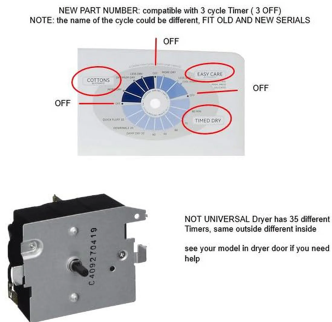 GSPUSA Compatible with GE Hotoint Dryer Timer AP5788219 PS8746223 EAP8746223 PD00025191 CKD4M532X