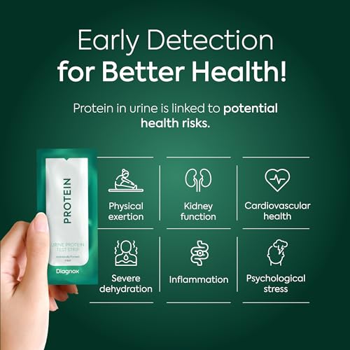 Protein Urine Test Strips Kit - Individually Packed at Home Urine Protein Test Strips - Urinalysis Strips for Protein in Urine (30 Pack)