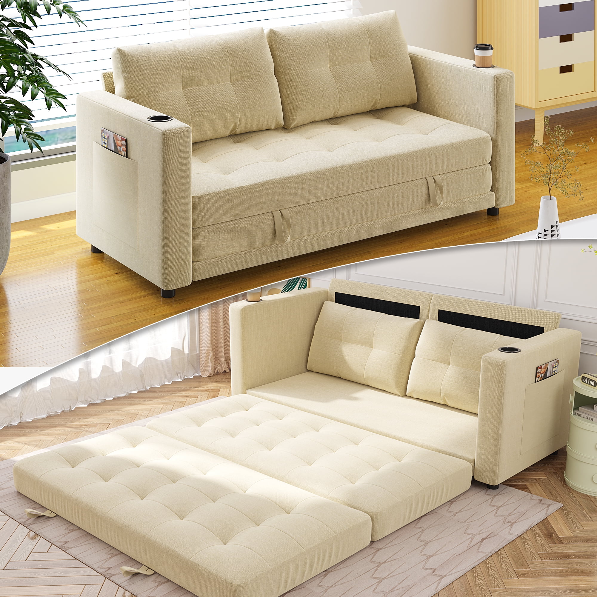 HNEBC Loveseat Sleeper Sofa, 63