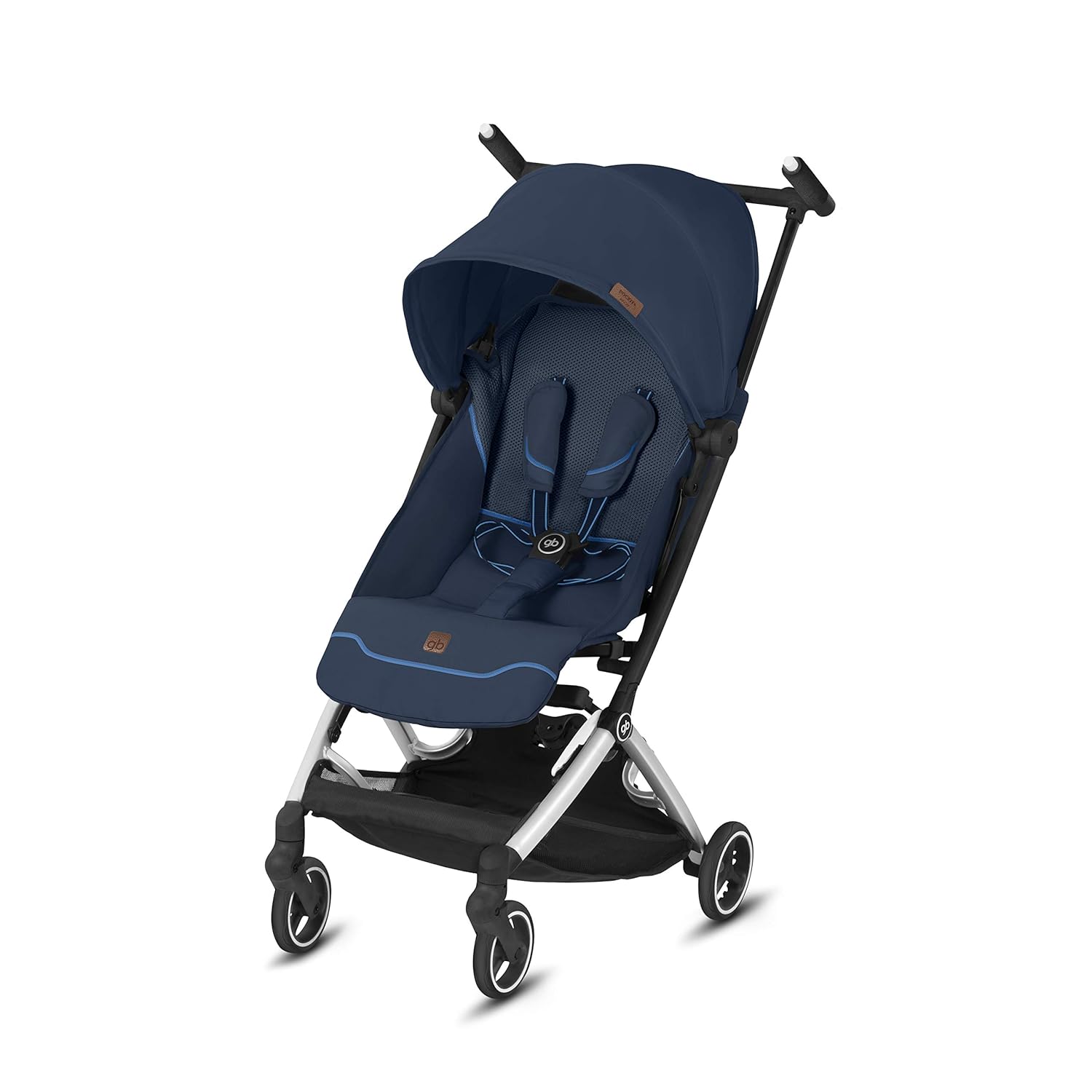 gb Pockit+ All-Terrain, Ultra Compact Lightweight Travel Stroller with Canopy and Reclining Seat in Velvet Black