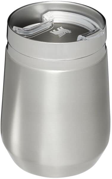 Stanley GO Everyday Wine Tumbler 10 oz | Press Fit Drink Through Lid | Beverage, Coffee, and Cocktail Cup | Insulated Stainless Steel Wine Glass | BPA-Free | Ash