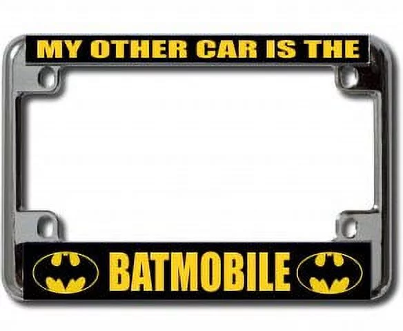 My Other Car Is The Batmobile Chrome Motorcycle License Plate Frame