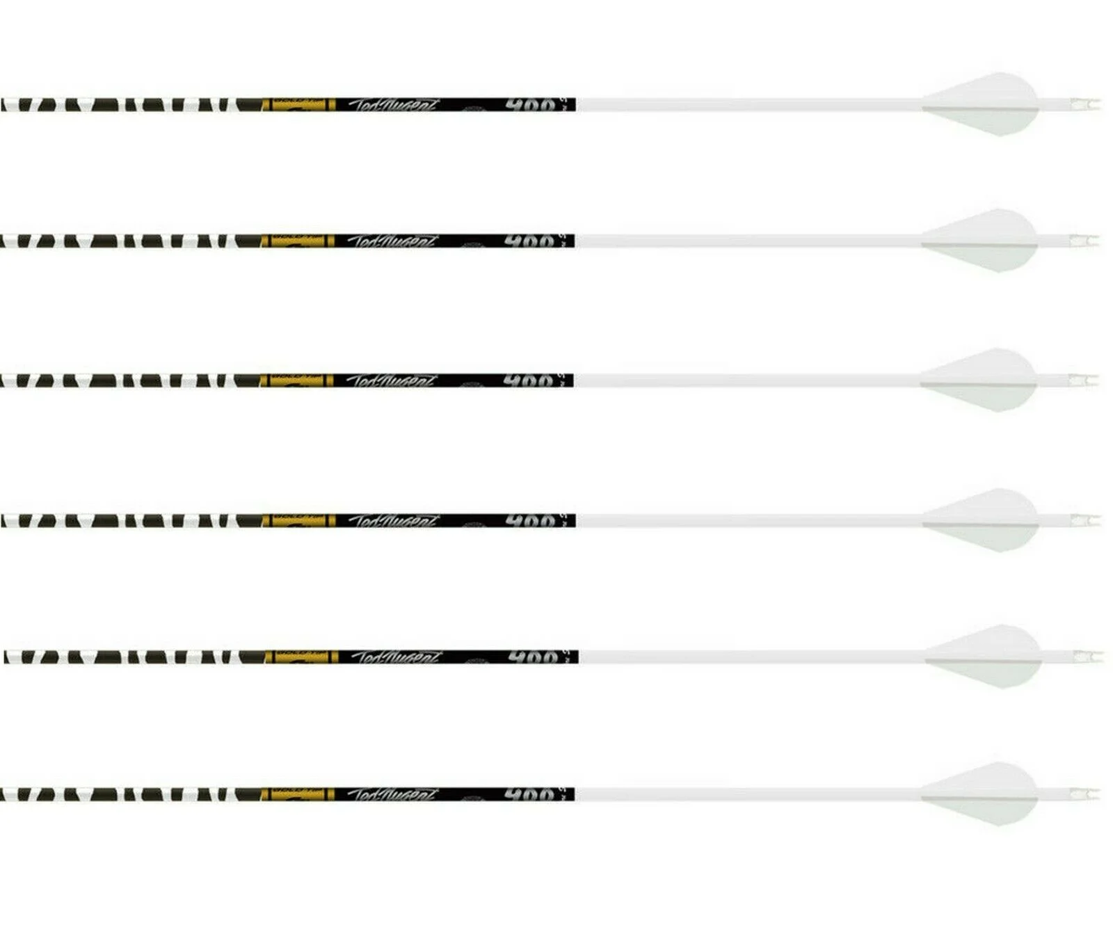 Gold Tip Ted Nugent .300 Carbon Arrows Raptor Vanes 6 pcs, White - TNWH300A26