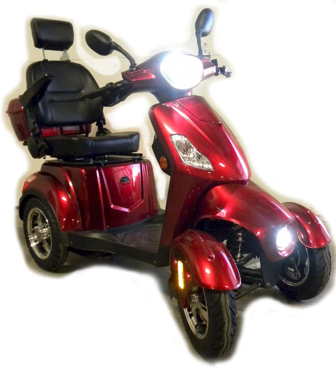 4 Wheel Mobility Scooter, Electric Power Mobile Wheelchair for Seniors Adult with Lights- and Compact Duty Travel Scooter w/Basket and Battery