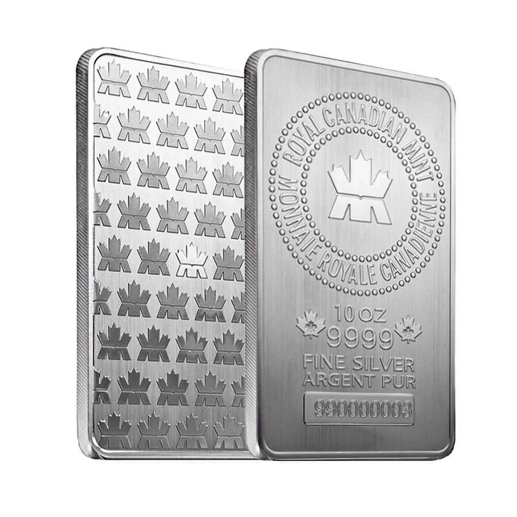 Lot of 2 - 10 oz Royal Canadian Mint (RCM) .9999 Fine Silver Bar (Sealed)