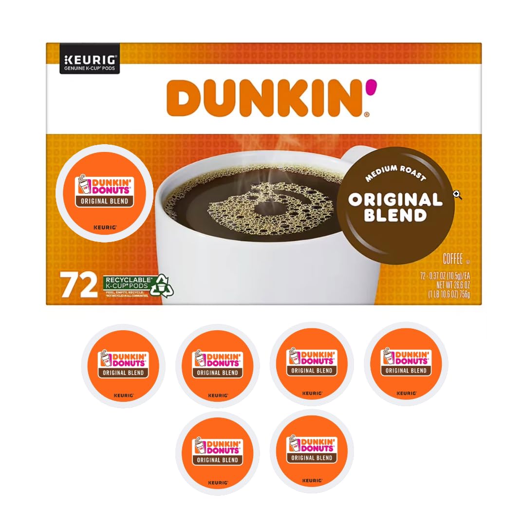 Generic Dunkin Donuts Original Blend Coffee K-Cup Pods, Medium Roast, 72ct