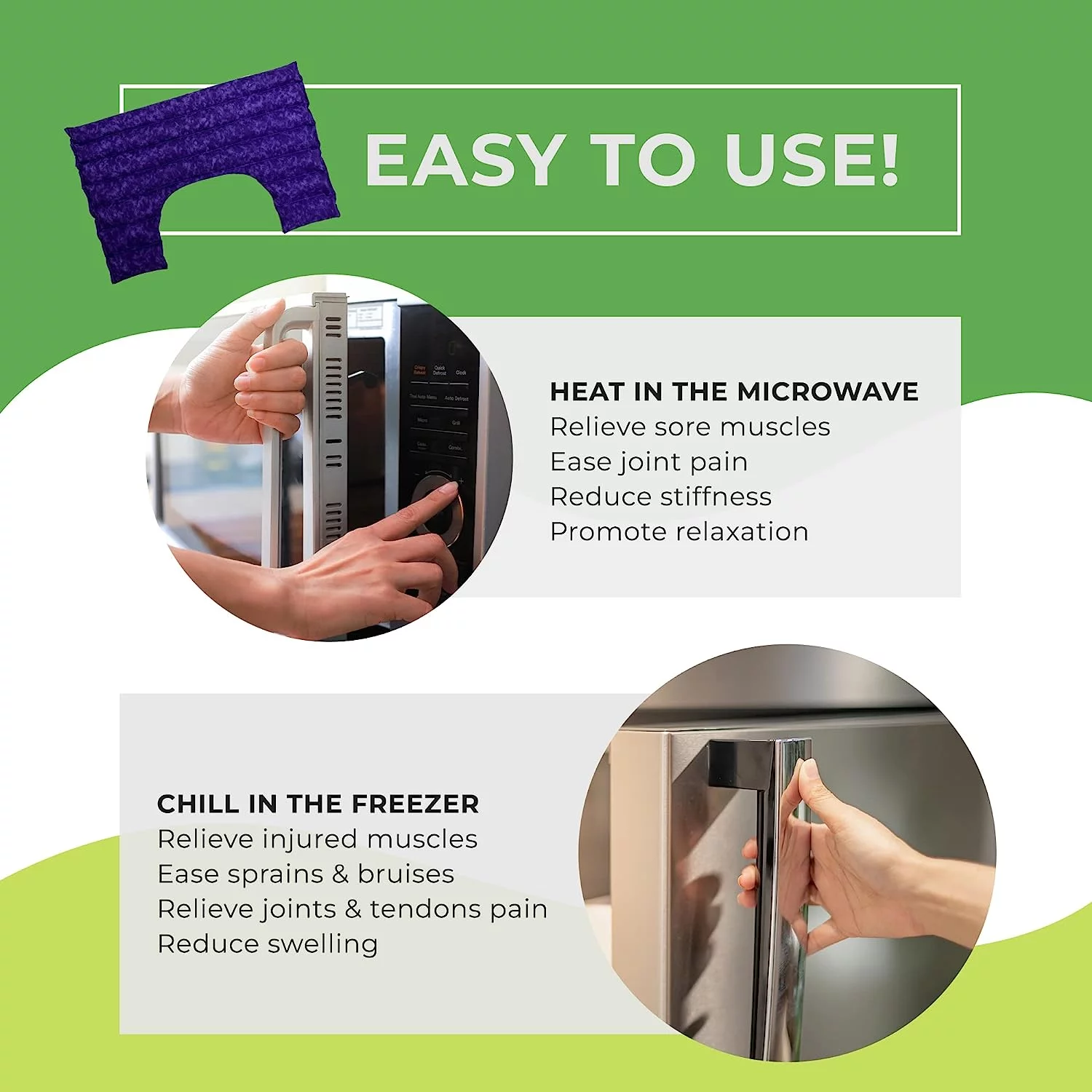 Nature Creation 10019-BLU Shoulder Wrap Herbal Hot and Cold Pack - Blue