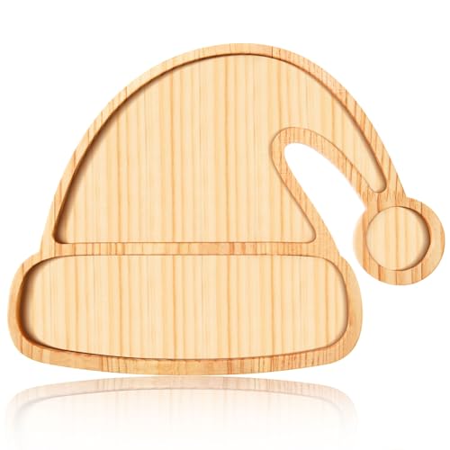 FOBSME Christmas Tree Shape Wooden Serving Tray - Wooden Charcuterie Board for Xmas Holiday Housewarming Supply, 15.04x11.22x0.59