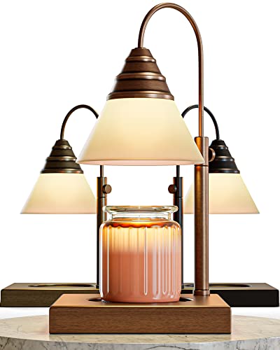 Hestia Magic Candle Warmer Lamp, Height Adjustable for Yankee Candle Jar, for Moms, Soot-Free Melter for Scent Release - Timer & Dimmable Candle Lamp, 110-120V (Gold, Timer)