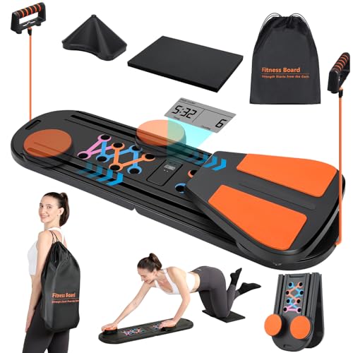 Pilates Board - Pilates Reformer Set, Portable and Foldable Pilates Board for Home Workout, Multifunctional Pilates Board for Women, Pilates Reformer Machine for Home Exercise
