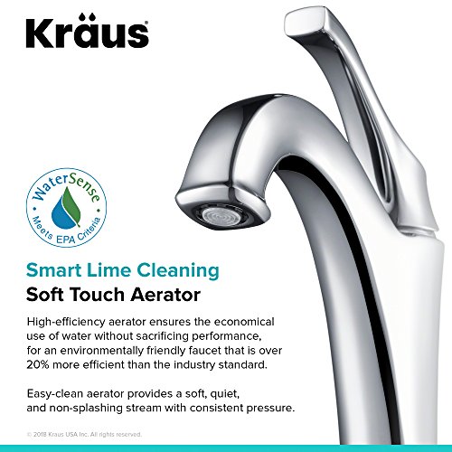 KRAUS KVF-1200BG Arlo™ Brushed Gold Tall Vessel Bathroom Faucet with Pop-Up Drain