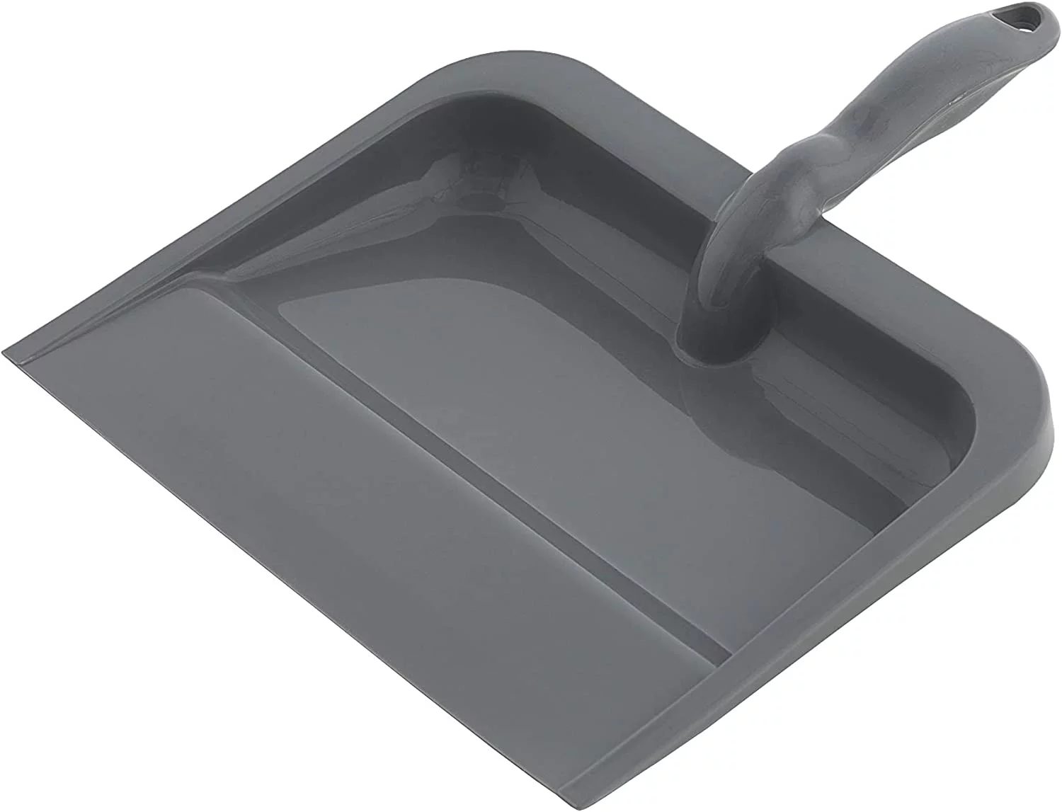 Dustpan With Rubber - 10-Inch Wide Durable Plastic Dust Pan With Comfort Grip Handle, (Plastic Dustpan, Grey)