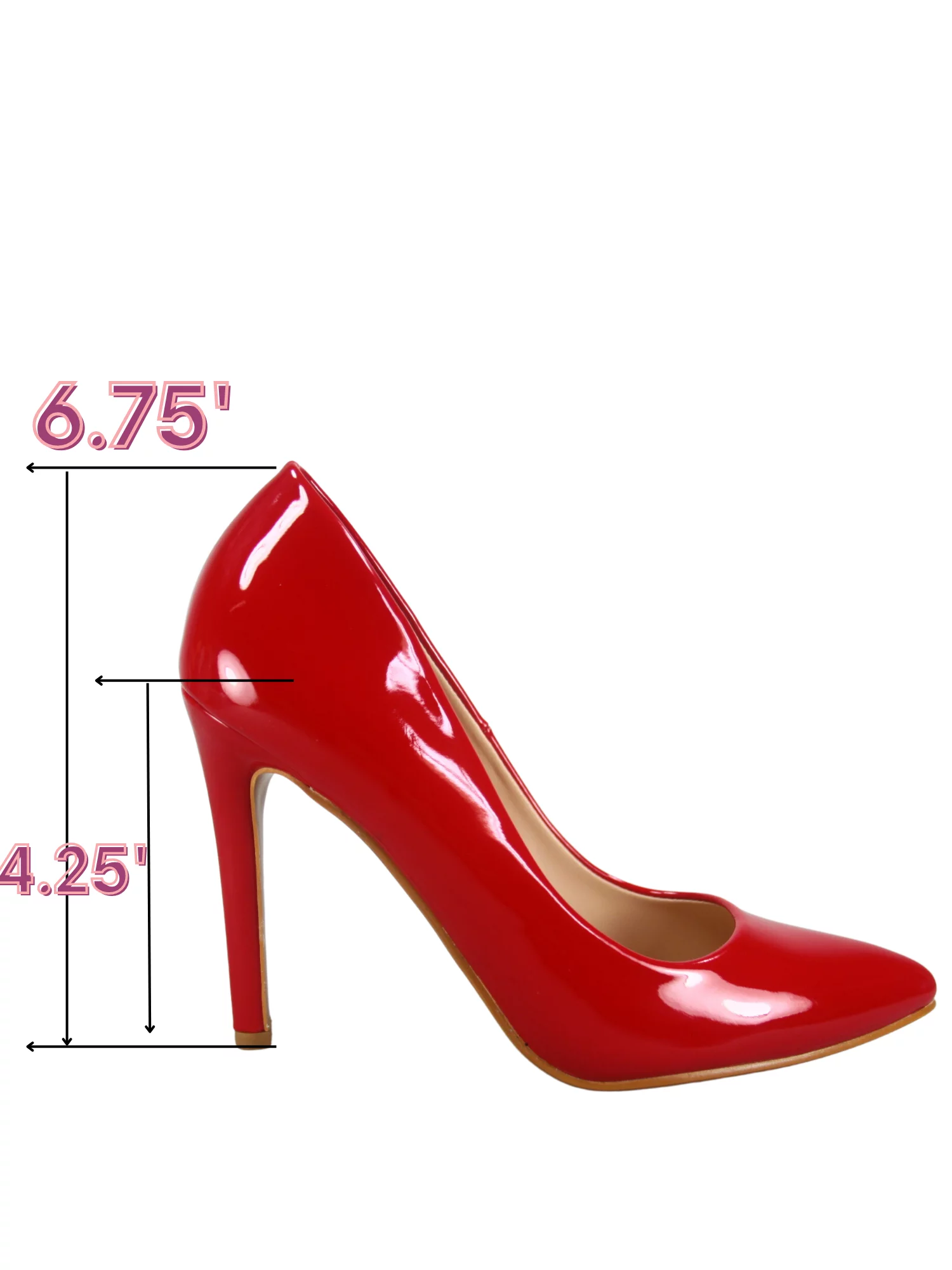Women's Classic Multi Color Slip On Stiletto Heels Dress Casual Patent High Heel Pumps ( Red, 7.5)