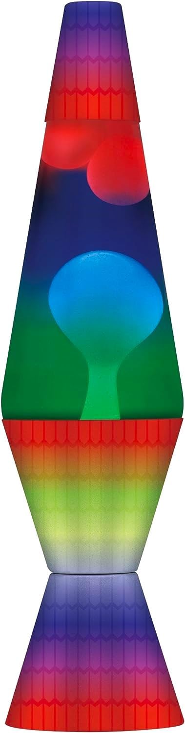Original 14.5-Inch Colormax Rainbow Lava Lamp with Decal - Mesmerizing Colorful Motion Lamp for Relaxation and Dcor
