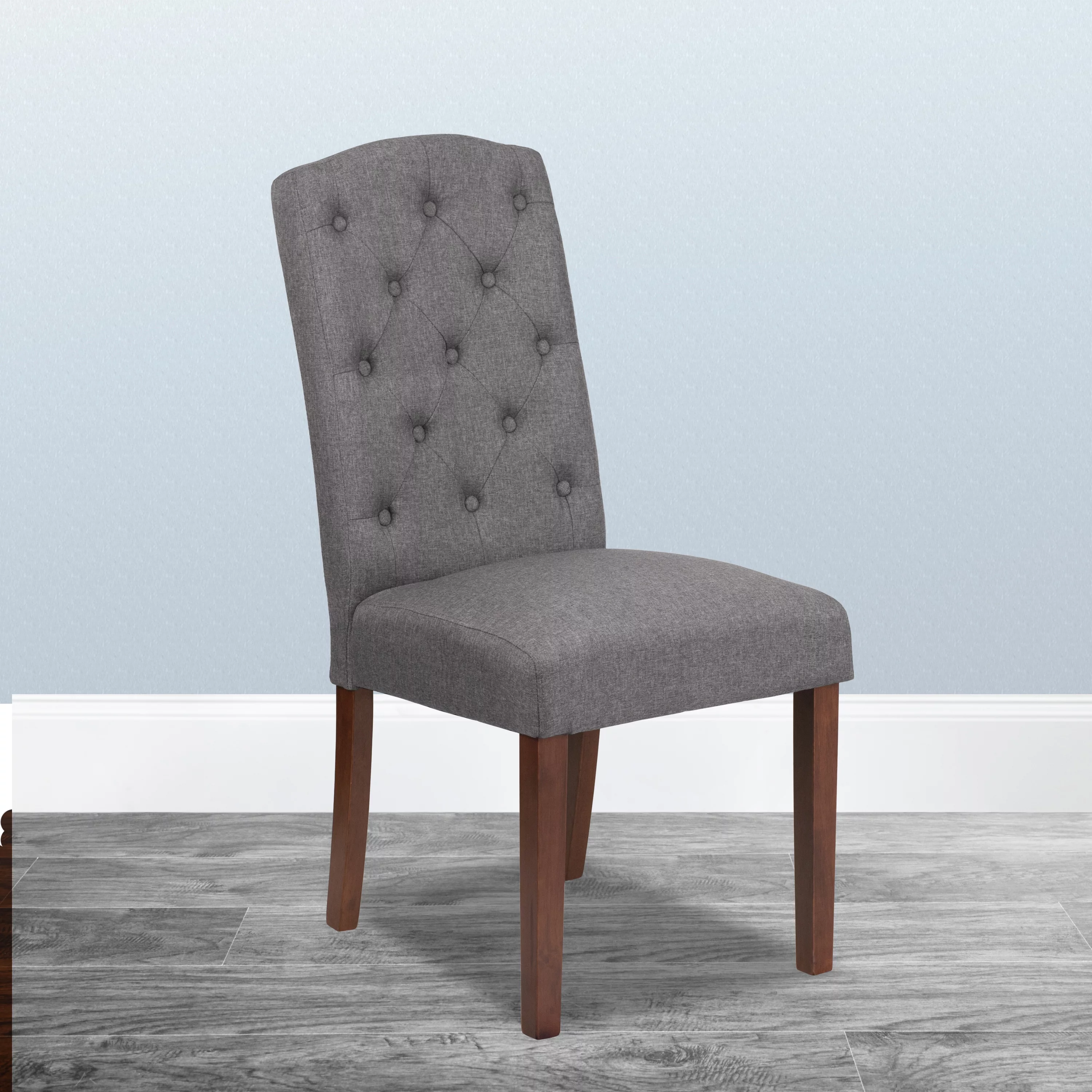 Flash Furniture HERCULES Grove Park Series Gray Fabric Tufted Parsons Chair
