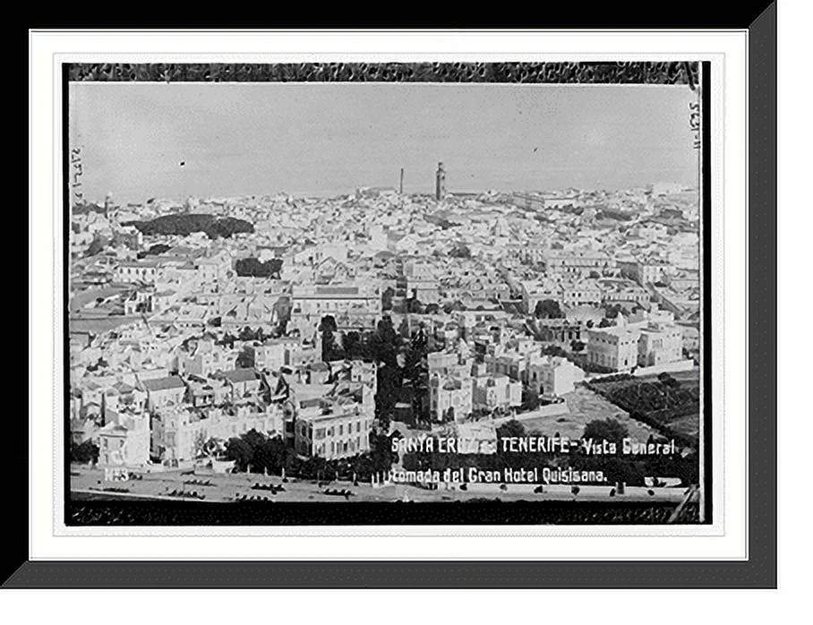 Historic Framed Print, View of Santa Cruz, 17-7/8