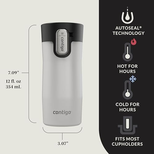 Contigo AUTOSEAL West Loop Vacuum-Insulated Stainless Steel Travel Mug with Easy-Clean Lid 20 oz Sake