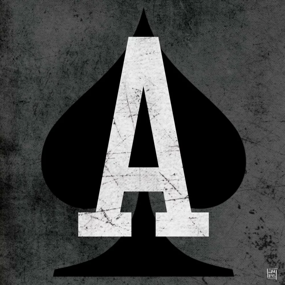 Perrenoud, Aubree 20x20 Gold Ornate Wood Framed with Double Matting Museum Art Print Titled - Ace of Spades Gray