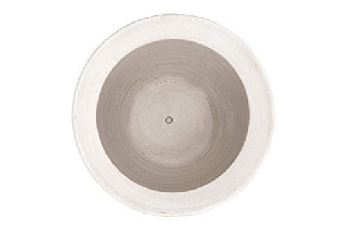 Creative Co-Op Large Matte White Embossed Stoneware Planter