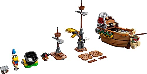 LEGO Super Mario Bowser's Airship 1,152 Piece Building Kit, Unveils Detailed Interior, Includes Kamek, Rocky Wrench, Goomba, POW Block, Cannon Start Pipe, For Ages 8+