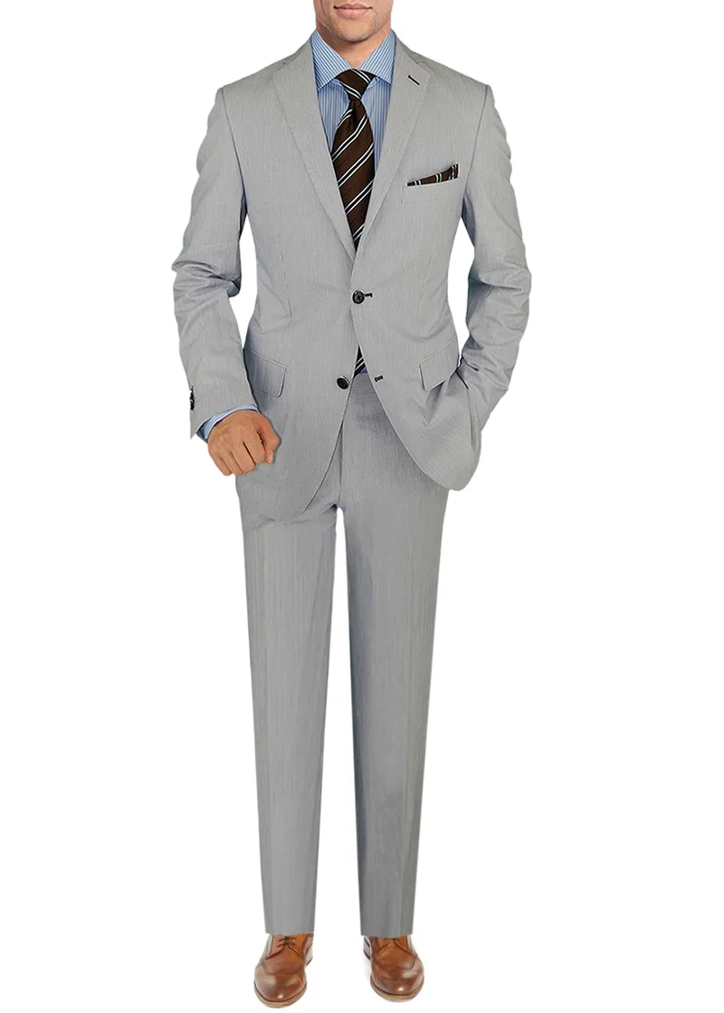 DTI BB Signature Italian Mens 2 Button Trim Fit Suit Center Vent Jacket Piece