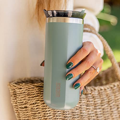 WACACO Octaroma Classico Vacuum Insulated Coffee Mug, Double-wall Stainless Steel Travel Tumbler With Drinking Lid, 6 fl oz (180ml), Carmine Red