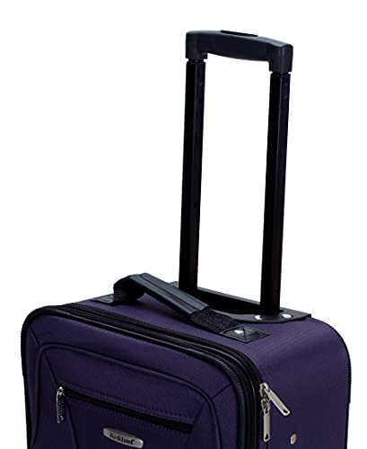 Rockland Fashion Softside Upright Luggage Set, Expandable, Kensington, Black and White, 2-Piece(14/19)