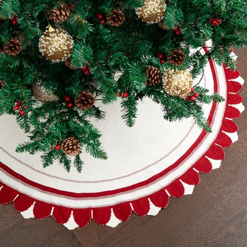 Mr. Pen- Christmas Tree Skirt 48 inches, Knitted Christmas Skirt Tree, Xmas Tree Skirt