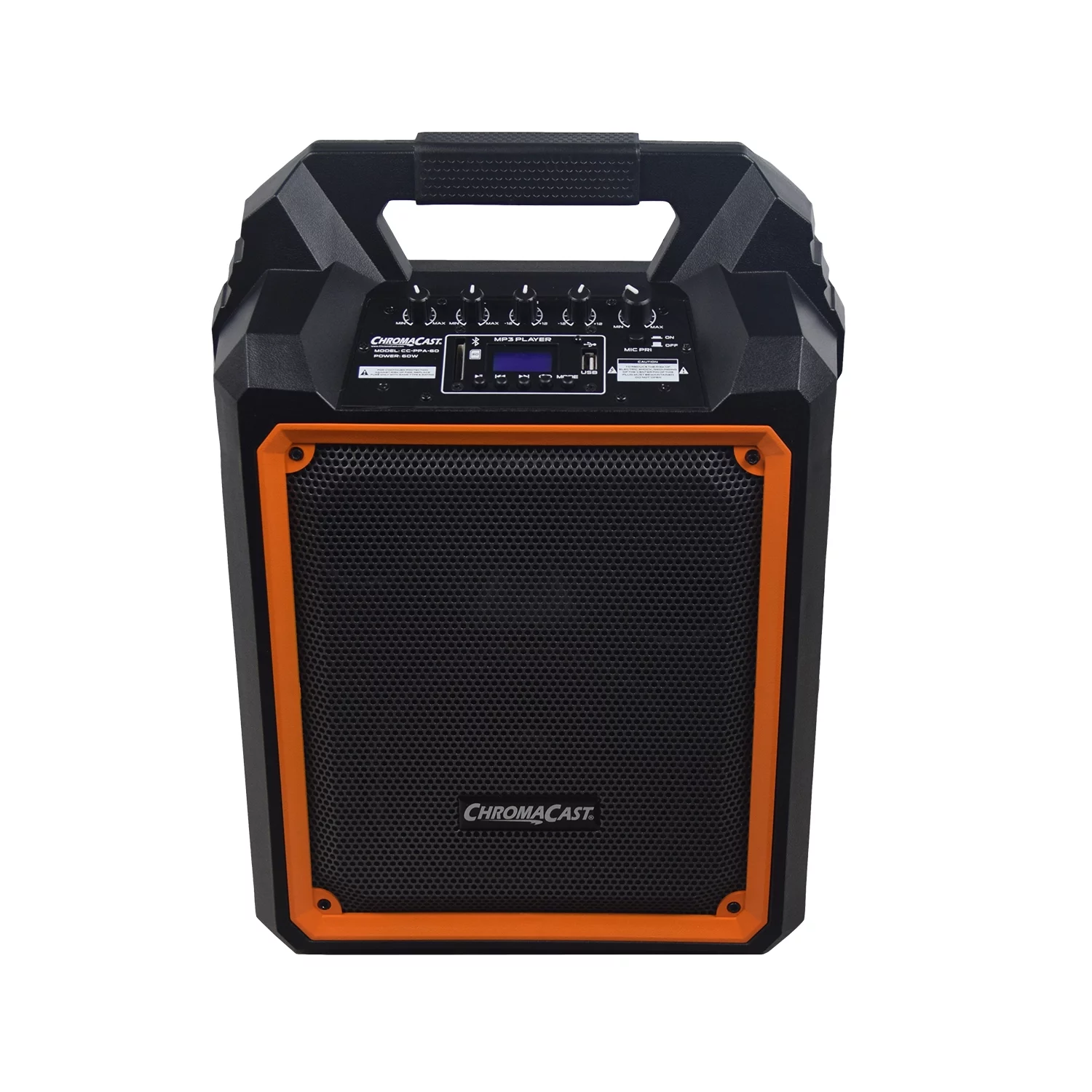 ChromaCast Portable 2 Way 2 Channel 60 watt Rechargeable Bluetooth PA Speaker