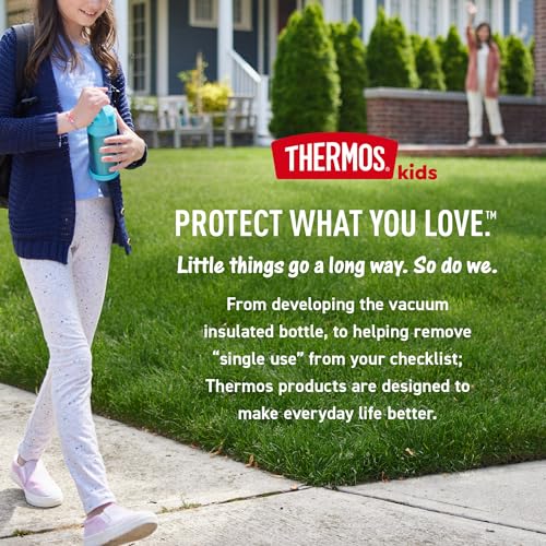 THERMOS FUNTAINER 16 Ounce Stainless Steel Vacuum Insulated Bottle with Wide Spout Lid, Apricot