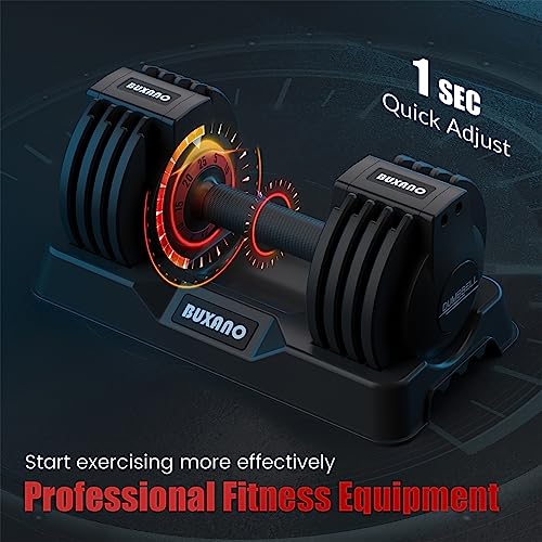 BUXANO Adjustable Dumbbell 25LB Single Dumbbell Weight, 5 in 1 Free Weight Dumbbell with Non-Slip Handle,Ideal for Home Gym Workouts