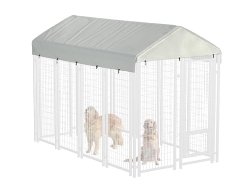 10' x 10' Dog Kennel Cover 600D Heavy Duty Waterproof Replaceable Dog Kennel Top Cover - Gray (Top Cover Included Only)