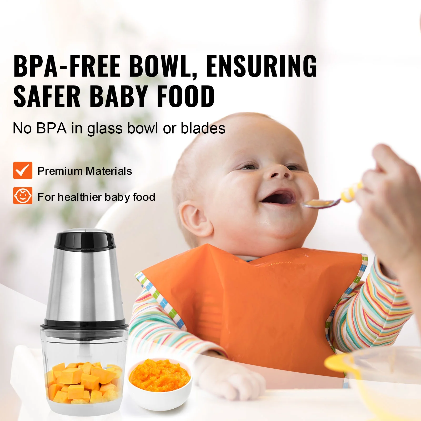 SKYSHALO 2.5 Cup Glass Electric Food Chopper Food Processor Bowl Meat Grinder Mixer