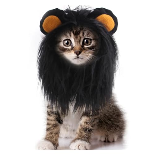 Pet Products Cat Costume Cute Lion Mane Wig Hat for Small Cats Dogs Party Cosplay Headwear Cat Wig Dress Up Clothes Pets Accessories Pet Products(1,M)