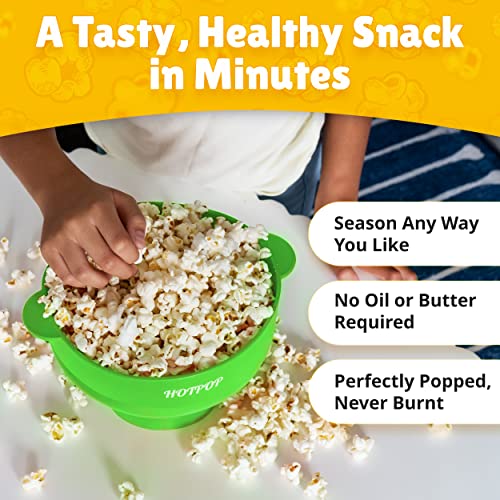 The Original Hotpop Microwave Popcorn Popper, Silicone Popcorn Maker, Collapsible Microwave Popcorn Bowl BPA-Free & Dishwasher Safe (Cherry)