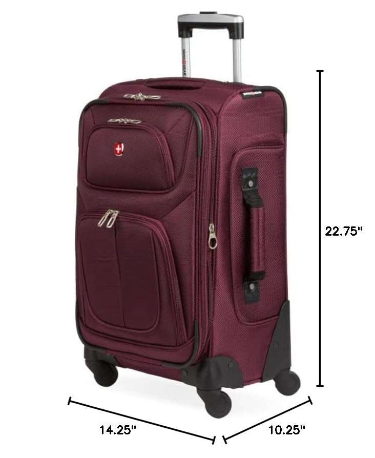 SwissGear Sion Softside Expandable Luggage, Black, Checked-Large 29-Inch